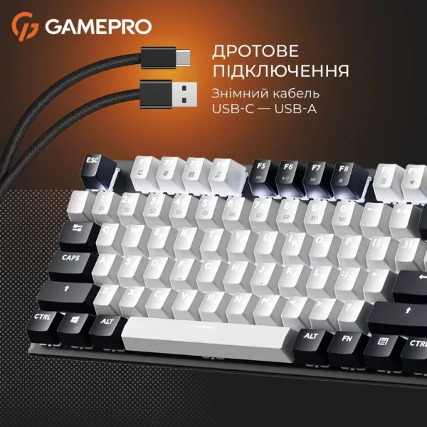 Клавіатура GamePro Genesis Metallic 100% Red switches (Black) (UA)