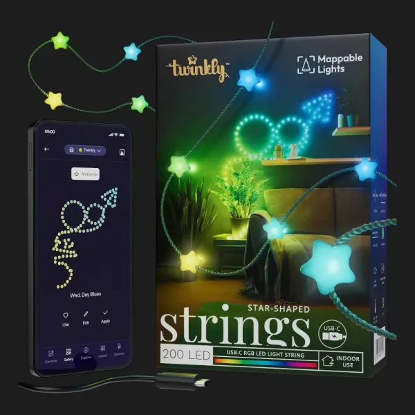 Гірлянда Smart LED Twinkly Strings Star RGB 200 IP20 6м