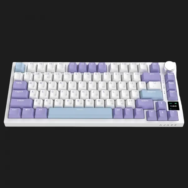 Клавіатура ігрова Ajazz AK820 PRO Flying Fish Switches (White/Purple) (AK820PRO-FF-PWB) (UA)