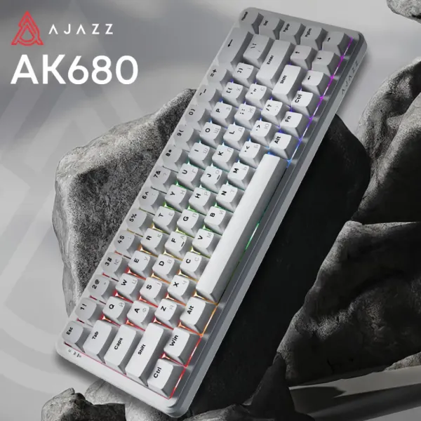 Клавіатура ігрова Ajazz AK680 MAX (White) (AK680-WM-W-A) (UA)