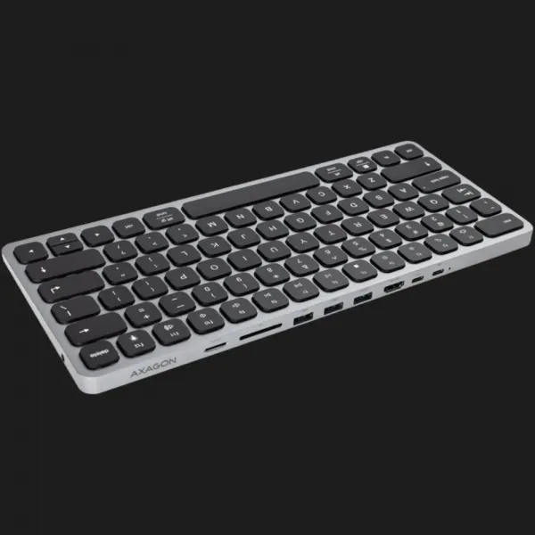 Клавіатура AXAGON HMC-KB 9 in 1 Layout USB (Silver/Black) (UA)