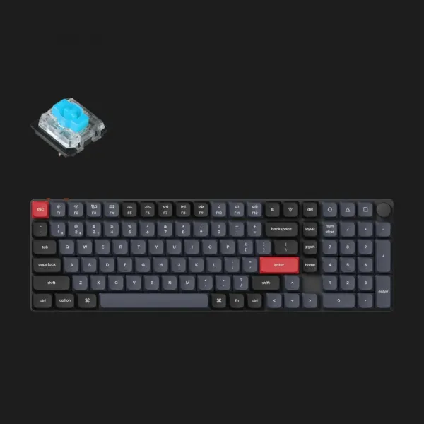 Ігрова клавіатура Keychron K17 Pro 103 Key RGB Hot-swap Gateron MX 2.0 Blue (Black) (K17P-H2-UA)