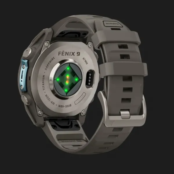 Garmin Fenix 9 47mm AMOLED Sapphire Titanium with Pebble Gray Silicone Band