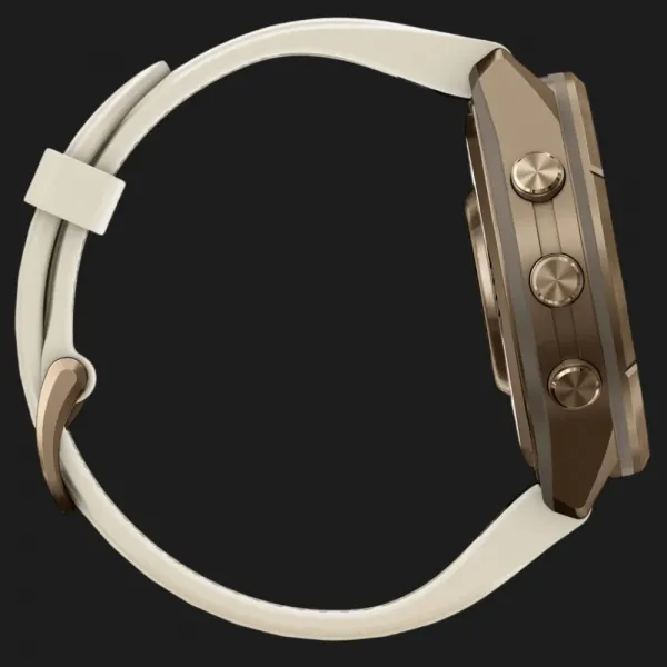 Garmin Fenix 9 Pro 43mm LTE AMOLED Sapphire Autumn Gold Titanium with Cream/French Gray Silicone Band