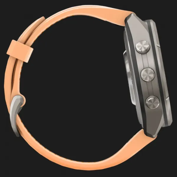 Garmin Fenix 9 Pro 43mm LTE AMOLED Sapphire Titanium with Shell Pink/Autumn Orange Silicone Band