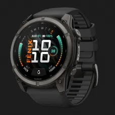Garmin Fenix 9 51mm AMOLED Sapphire Carbon Gray DLC Titanium with Black Silicone Band