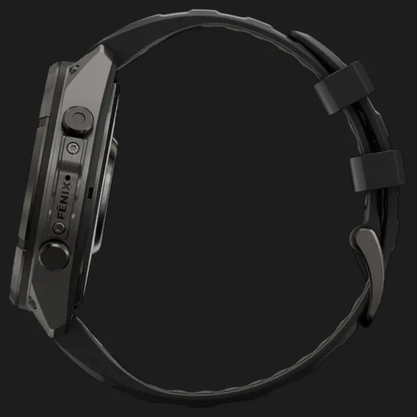 Garmin Fenix 9 Pro 47mm LTE AMOLED Sapphire Carbon Gray DLC Titanium with Black/Pebble Gray Silicone Band