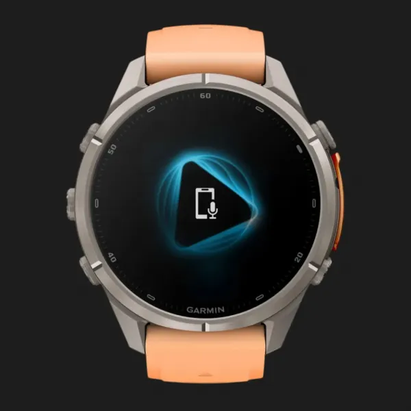 Garmin Fenix 9 Pro 43mm AMOLED Sapphire Titanium with Shell Pink/Autumn Orange Silicone Band