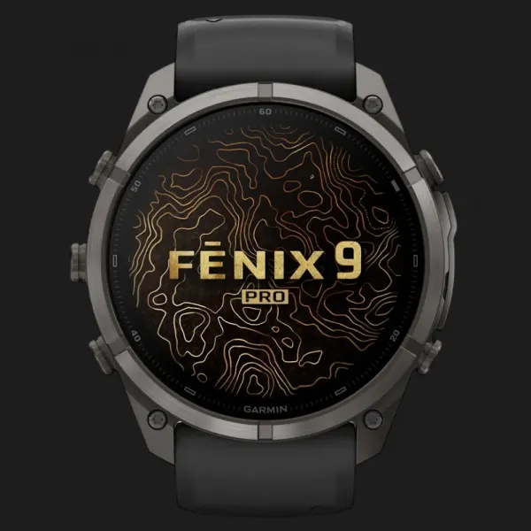 Garmin Fenix 9 Pro 51mm AMOLED Sapphire Carbon Gray DLC Titanium with Black/Pebble Gray Silicone Band