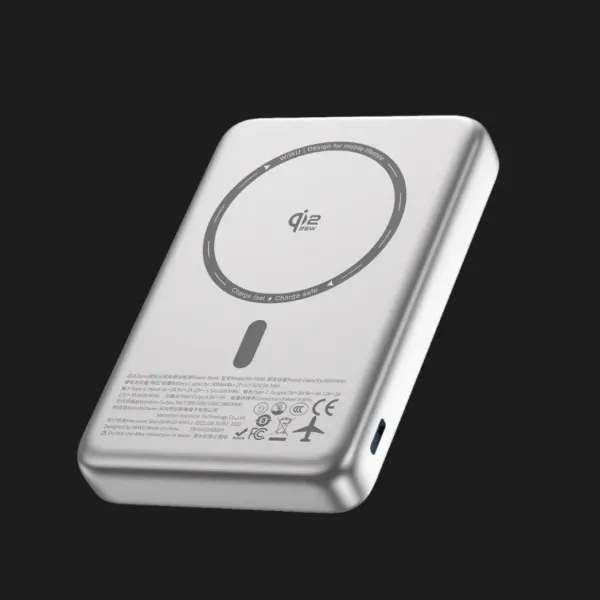Зарядний пристрій Power Bank WiWU Mega Pro Qi2 10000mAh, 45W, Wi-P090 (Silver)