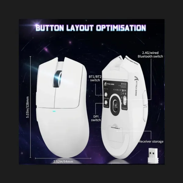 Ігрова миша Attack Shark X11SE (White) (UA)