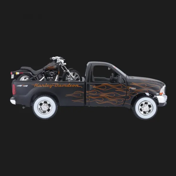 Набір Maisto Harley-Davidson: машинка (1:27) 1999 Ford F-350 Super Duty Pickup, мотоцикл (1:24) (32181)