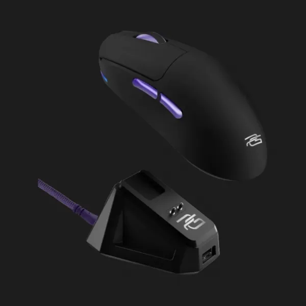 Бездротова ігрова миша Proove Gaming Superfight Wireless with charging dock (Black/Purple) (WMSW00122001)