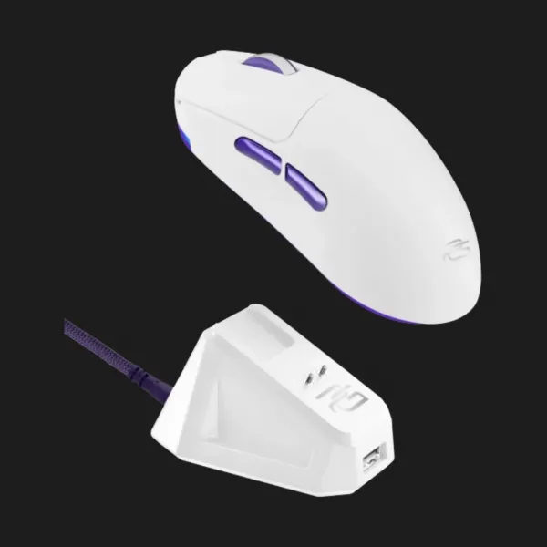 Бездротова ігрова миша Proove Gaming Superfight Wireless with charging dock (White/Purple) (WMSW00122002)