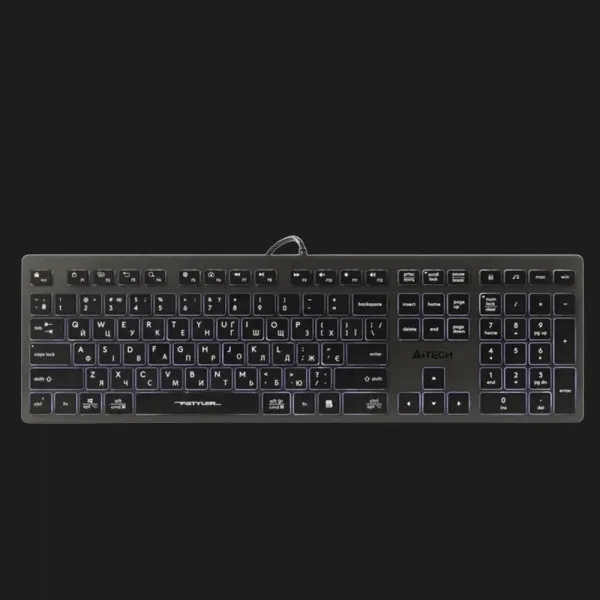Клавіатура A4Tech FX60H USB (Gray) White backlit (FX60H)