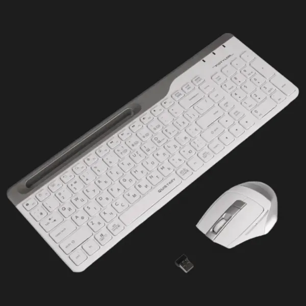 Комплект бездротовий клавіатура + миша A4Tech FB2535C (Icy White)