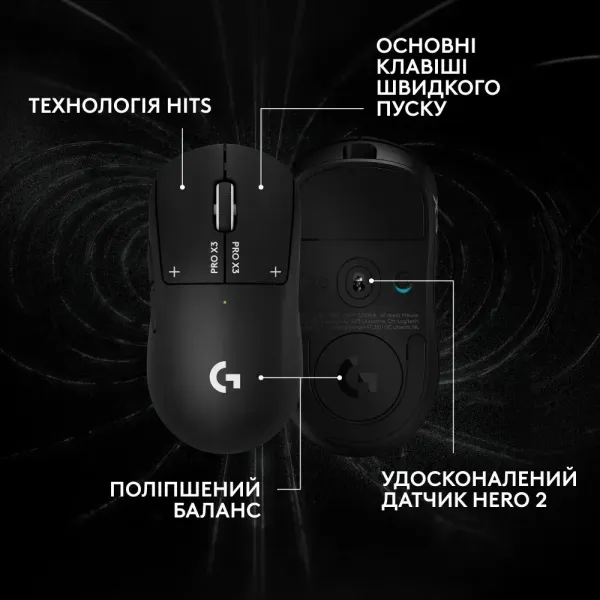 Ігрова миша Logitech G Pro X3 Superstrike Lightspeed Wireless (Midnight Black)