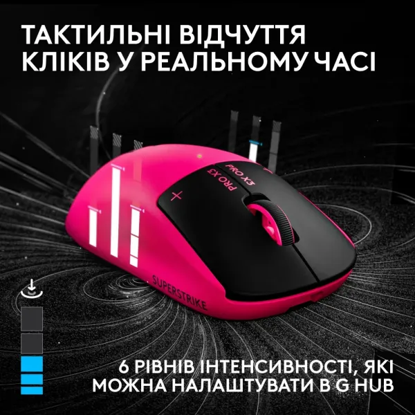 Ігрова миша Logitech G Pro X3 Superstrike Lightspeed Wireless (Pink Eclipse)