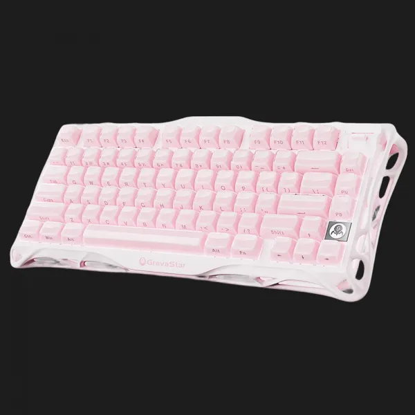 Клавіатура механічна GravaStar Mercury K1 80keys, GravaStar x Kailh Cheery Pink, EN, BT/WL/USB (Sakura Pink)