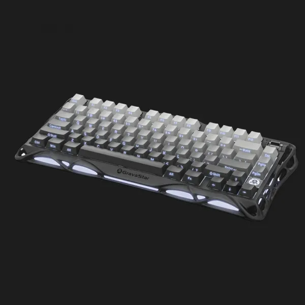 Клавіатура механічна GravaStar Mercury K1 80keys, GravaStar x Kailh Cheery Pink, EN, BT/WL/USB (Black)
