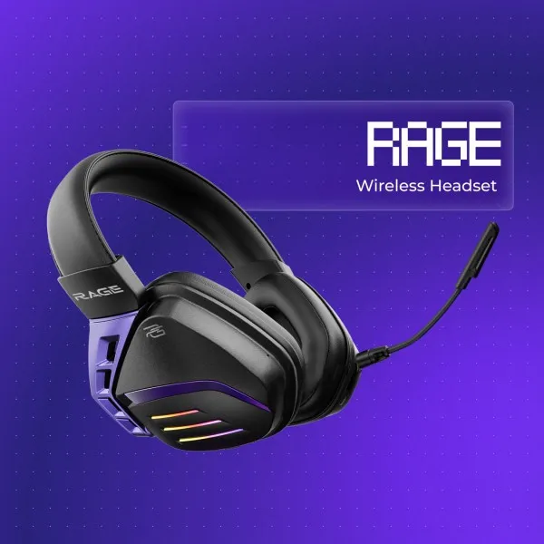 Бездротова ігрова гарнітура Proove Gaming Rage (APP) (White/Purple) (UA)