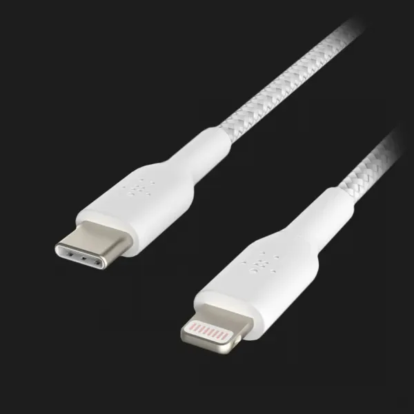 Кабель Belkin Braided USB-С to Lightning 1m (White)