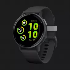 Garmin Vivoactive 5 Slate Aluminum Bezel with Black Case and Silicone Band