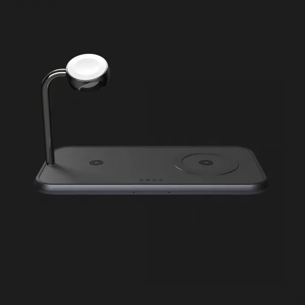 Беспровідна зарядка Zens Dual + Watch Aluminium Wireless Charger (Black) (ZEDC05BM/00)