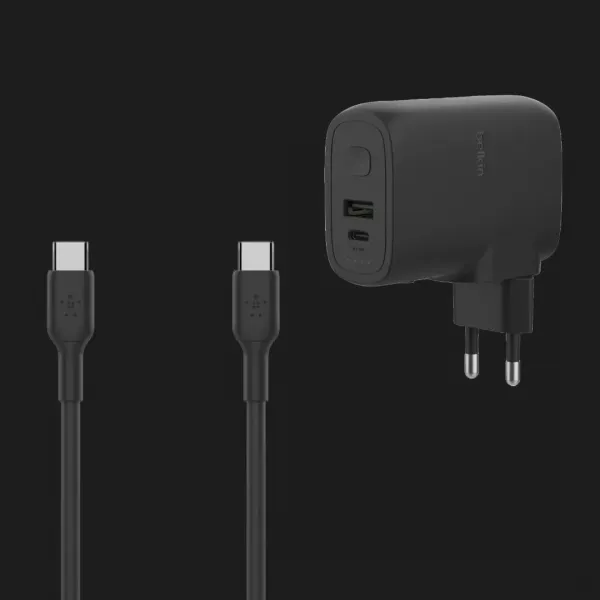 Зарядний пристрій Belkin 25W + Power Bank, USB-A/USB-C (5000mAh) (Black)