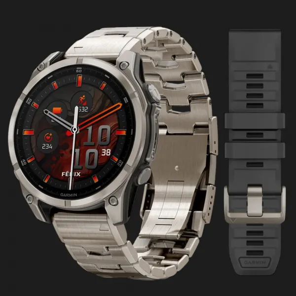 Garmin Fenix 8 47mm AMOLED Sapphire Titanium with Titanium Band