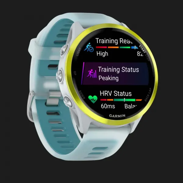Garmin Forerunner 570 47mm Amp Yellow Aluminum with Translucent Whitestone/Turquoise Band