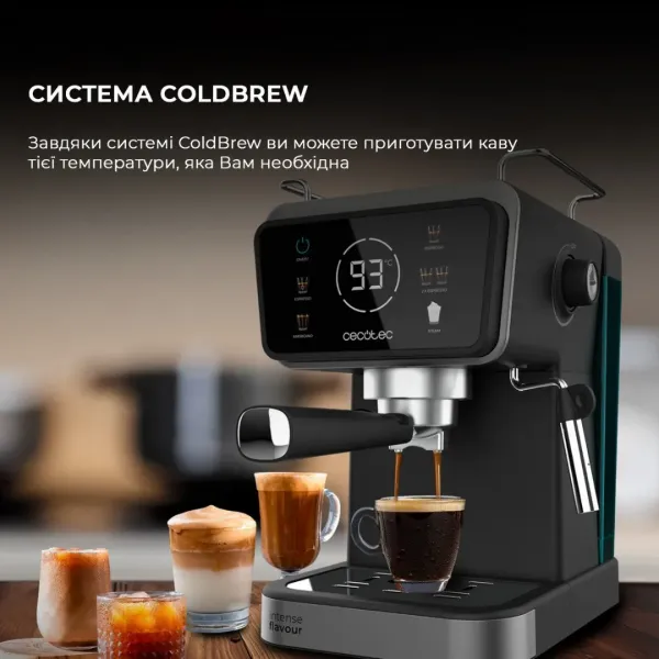 Ріжкова кавоварка Cecotec Power Espresso 20 ColdBrew Touch (Black) (CCTC-00269)