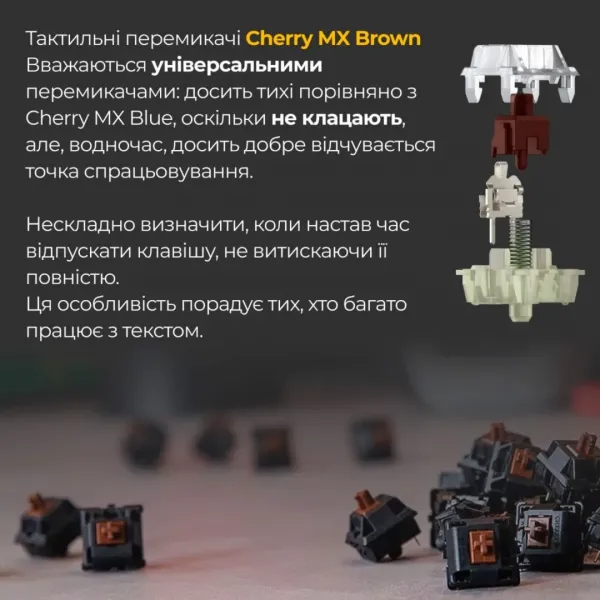 Клавіатура ігрова Ducky One 3 Mini Cherry MX Brown RGB (Black) (UA)