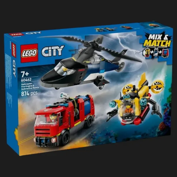 Конструктор LEGO City Ремікс вертольотів, пожежних машин і підводних човнів (60462)