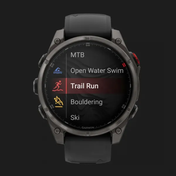 Garmin Fenix 8 Pro 47mm AMOLED Sapphire Carbon Gray DLC Titanium with Black/Pebble Gray Silicone Band