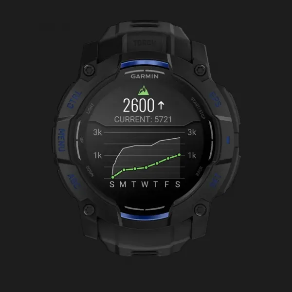Garmin Instinct 3 50mm AMOLED Black with Black/Bolt Blue Band