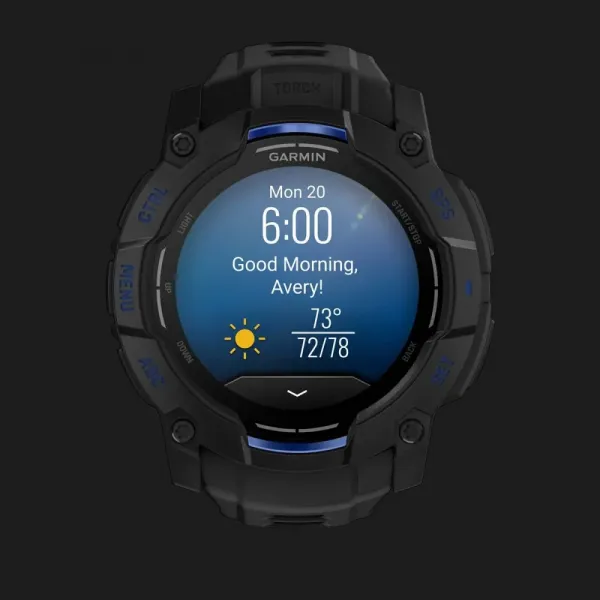 Garmin Instinct 3 50mm AMOLED Black with Black/Bolt Blue Band