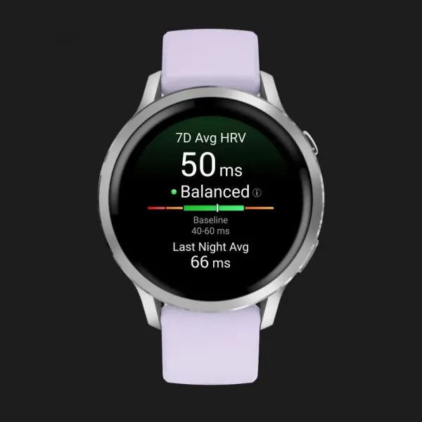Garmin Venu 4 41mm Silver with Periwinkle Silicone Band